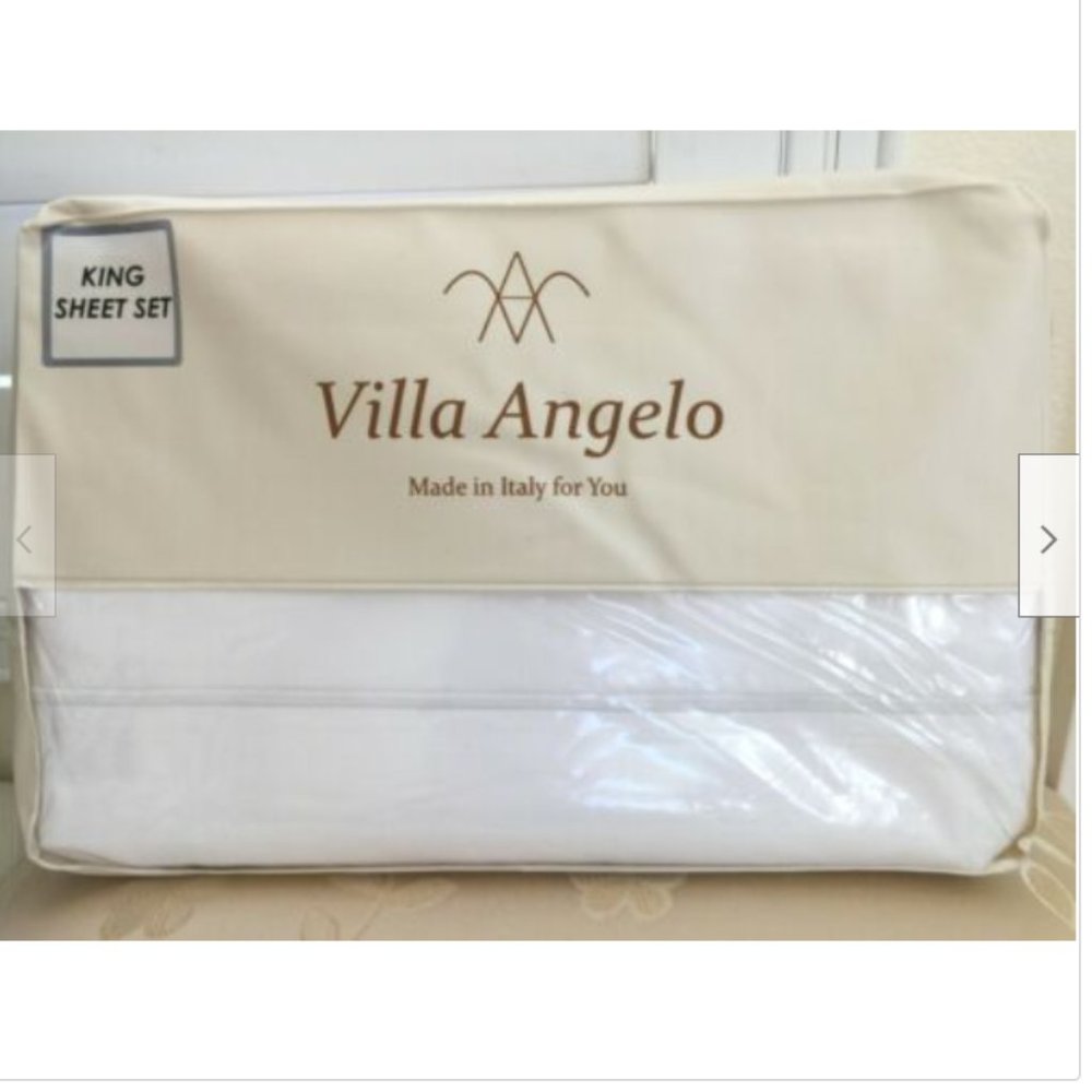VILLA ANGELO 4pc KING Flat Fitted Sheet